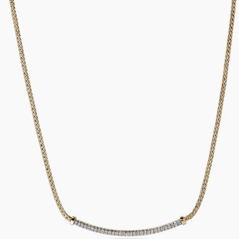 John Hardy Essential Pavé Necklace, Gold, Diamonds, 1.8MM NGGX986972DI