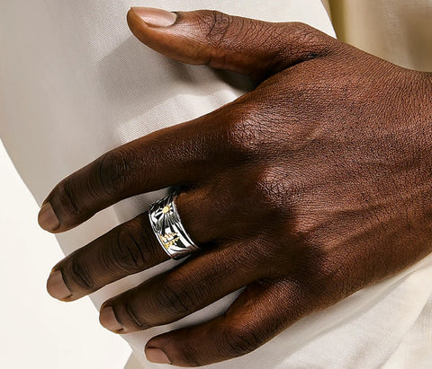 John Hardy Legends Ring, Gold, Sterling Silver, 11.5MM RMZZ98987