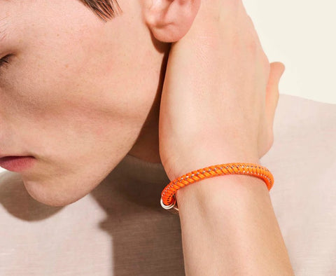 John Hardy Cord Bracelet, Sterling Silver, Rubber 6MM