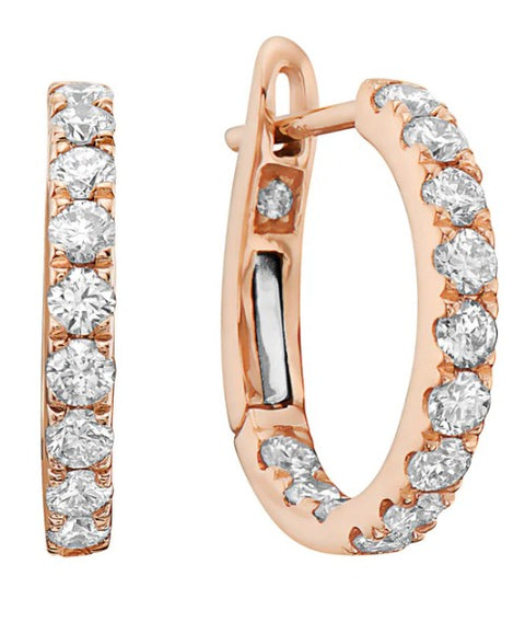 Oval Inside/Out Diamond Hoop Earrings