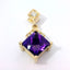 14KT YELLOW GOLD AMETHYST PENDANT WITH DIAMOND ACCENT 230-02439