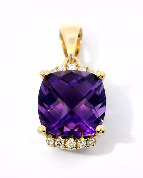 14KT YELLOW GOLD AMETHYST PENDANT 230-02440