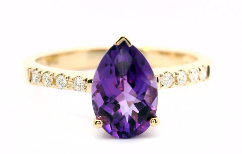14KT YELLOW GOLD AMETHYST RING 200-04238