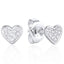 Luvente 14kt White Gold Diamond Pave Heart Earrings E03839-RD.W