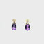 YELLOW GOLD AMETHYST AND DIAMOND EARRINGS 210-03212