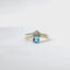 14K Yellow Gold Blue Topaz Chevron Ring