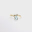 YELLOW GOLD AQUAMARINE AND DIAMOND BYPSS RING 200-04186