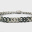 14K White Gold Pave Cuban Link Natural Sapphire and Diamond Bracelet