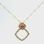 14KT YELLOW GOLD GEOMETRIC RUBY AND DIAMOND NECKLACE 231-00309