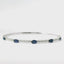 14K White Gold Flexible Natural Diamond and Sapphire Bangle Bracelet