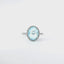 14K White Gold Swiss Blue Topaz Ring with Diamond Halo and Accents