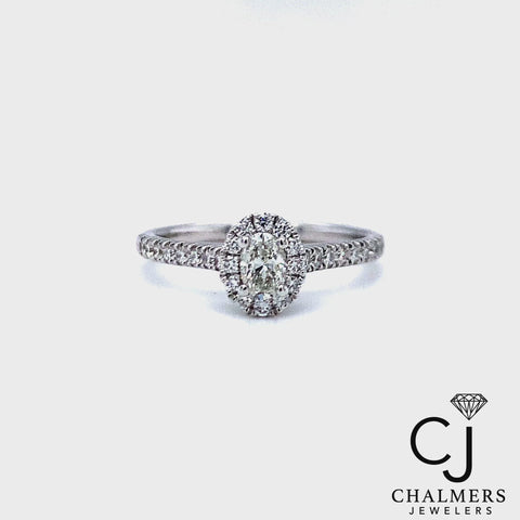 0.58ctw Oval Natural Diamond Engagement Ring