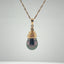 14k Yellow Gold Tahitian and diamond Necklace