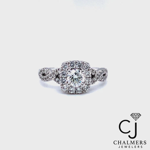 0.99ctw Princess Natural Diamond Engagement Ring