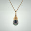14k Yellow Gold Tahitian and diamond Necklace