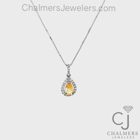 0.45ctw Natural Orange Diamond Fashion Necklace
