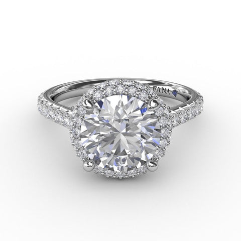 Fana Contemporary Round Diamond Triple Halo Engagement Ring S3275
