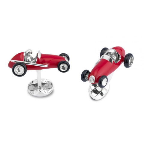 Deakin & Francis Silver Red Racing Car Cufflinks - Chalmers Jewelers