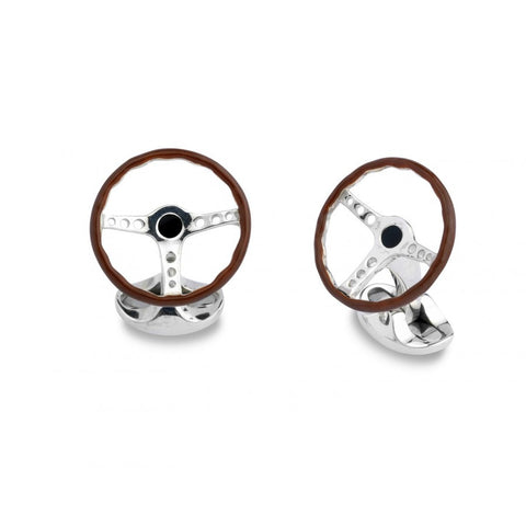 Deakin & Francis Silver Vintage Steering Wheel Cufflinks - Chalmers Jewelers