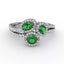 Emerald and Diamond Ring Multi Stone R1664E