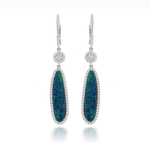 Opal and Diamonds Earrings