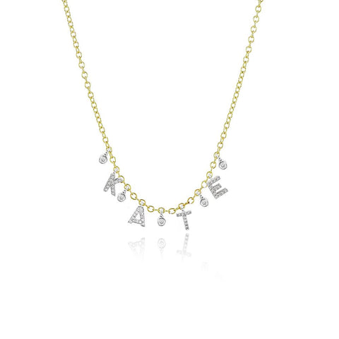 Custom Initial Diamond Necklace with 4 letters