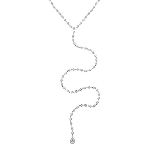 Diamond Bezel Chain Necklace With Pave Charm