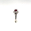 Custom 18k White Gold Couture Ruby and Diamond Ring