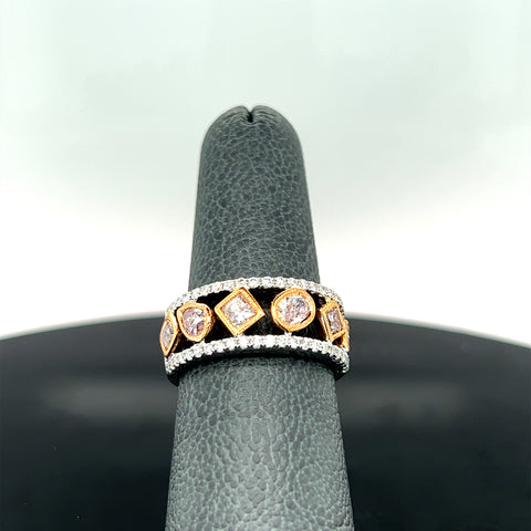 18k White and Rose Gold 1.64CTW Diamond Band