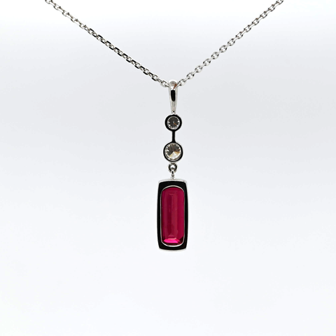 2.00CT NATURAL RUBY AND DIAMOND PENDANT