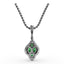 Fana Halo Emerald and Diamond Cluster Pendant P1740E