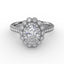 Fana Vintage Double Halo Oval Engagement Ring With Milgrain Details S3189