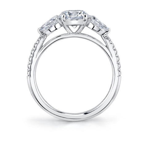 Sylvie Vanna Classic Oval Three Stone Engagement Ring S1966S