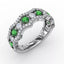 Fana Endless Romance Emerald and Diamond Wave Ring