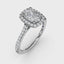 Fana Oval Center Diamond With Cushion Halo Engagement Ring 3041