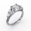 Fana Floral Multi-Stone Engagement Ring with Diamond Leaves 3209