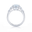 KWIAT ASHOKA Diamond Engagement Solitaire with Double Side Accents Ring F-17847AK-0-DIA-PLAT