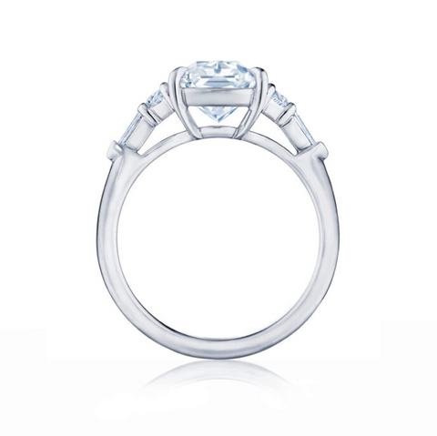 KWIAT ASHOKA Diamond Engagement Solitaire with Double Side Accents Ring F-17847AK-0-DIA-PLAT