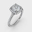Fana Delicate Cushion Halo Engagement Ring With Pave Shank 3790