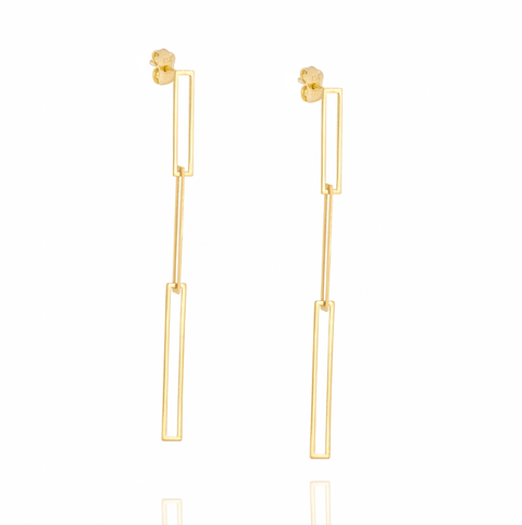 MIDAS 14k Yellow Gold Interlocking Paperclip Dangle Earrings MF026772