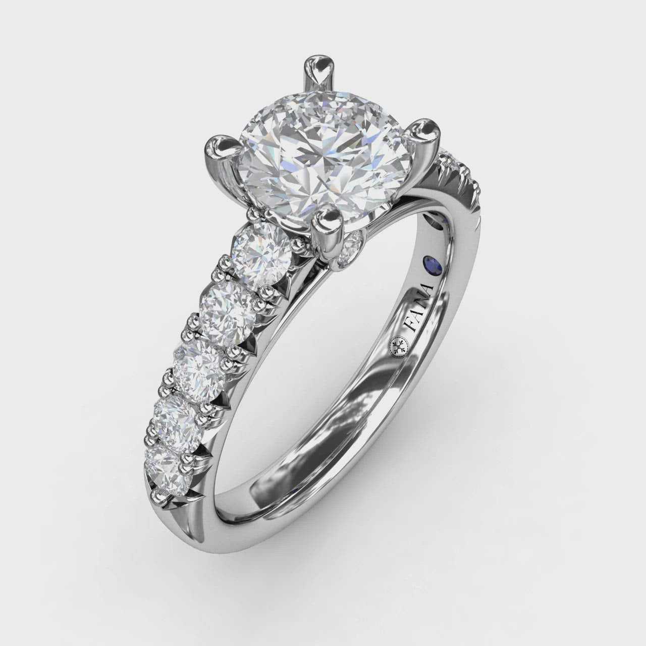 French Pave Heart Lab Diamond Eternity Engagement Ring In 14K White Gold |  Fascinating Diamonds