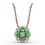 FANA Emerald and Diamond Cluster Pendant P1574E