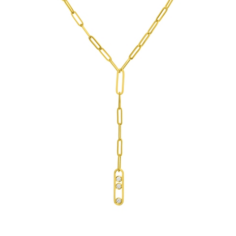 MIDAS 14k Gold Paperclip Lariat Diamond Accent Necklace MF037675