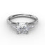 Fana Three-Stone Round Diamond Engagement Ring With Tapered Baguettes 3299
