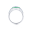 KWIAT Diamond Engagement with Emerald Accents Ring F-1068FLOE-0-DIAEME-PLAT