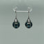 Galatea Black South Sea Pearl and Turquoise Dangle Earrings
