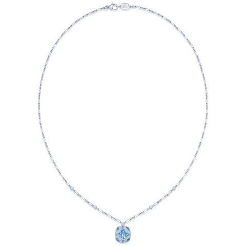 KWIAT Argyle Collection Aquamarine and Diamond Necklace N-28688-0-AQUDIA-18KW
