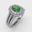 FANA Emerald and Diamond Triple Row Split Shank Ring R1534E