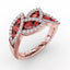 Fana Glam Galore Ruby and Diamond Leaf Ring 1597