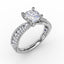 Fana Contemporary Solitaire Engagement Ring With Multi-Row Tapered Diamond Band S3115